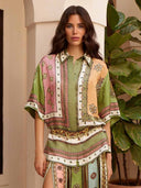 Exquisite Bohemian Print Short-Sleeve Shirt