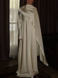 Slanted Hem Scraf Design Maxi Dress