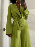 Exquisite Single-Breasted Tie-Down Blazer