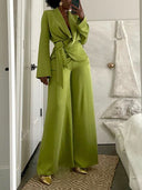 Exquisite Single-Breasted Tie-Down Blazer