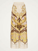 Unique Print Elastic Waist Loose-Fit Pocket Wide-Leg Pants