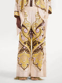 Unique Print Elastic Waist Loose-Fit Pocket Wide-Leg Pants