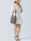 Hollow Woven Bucket Bag
