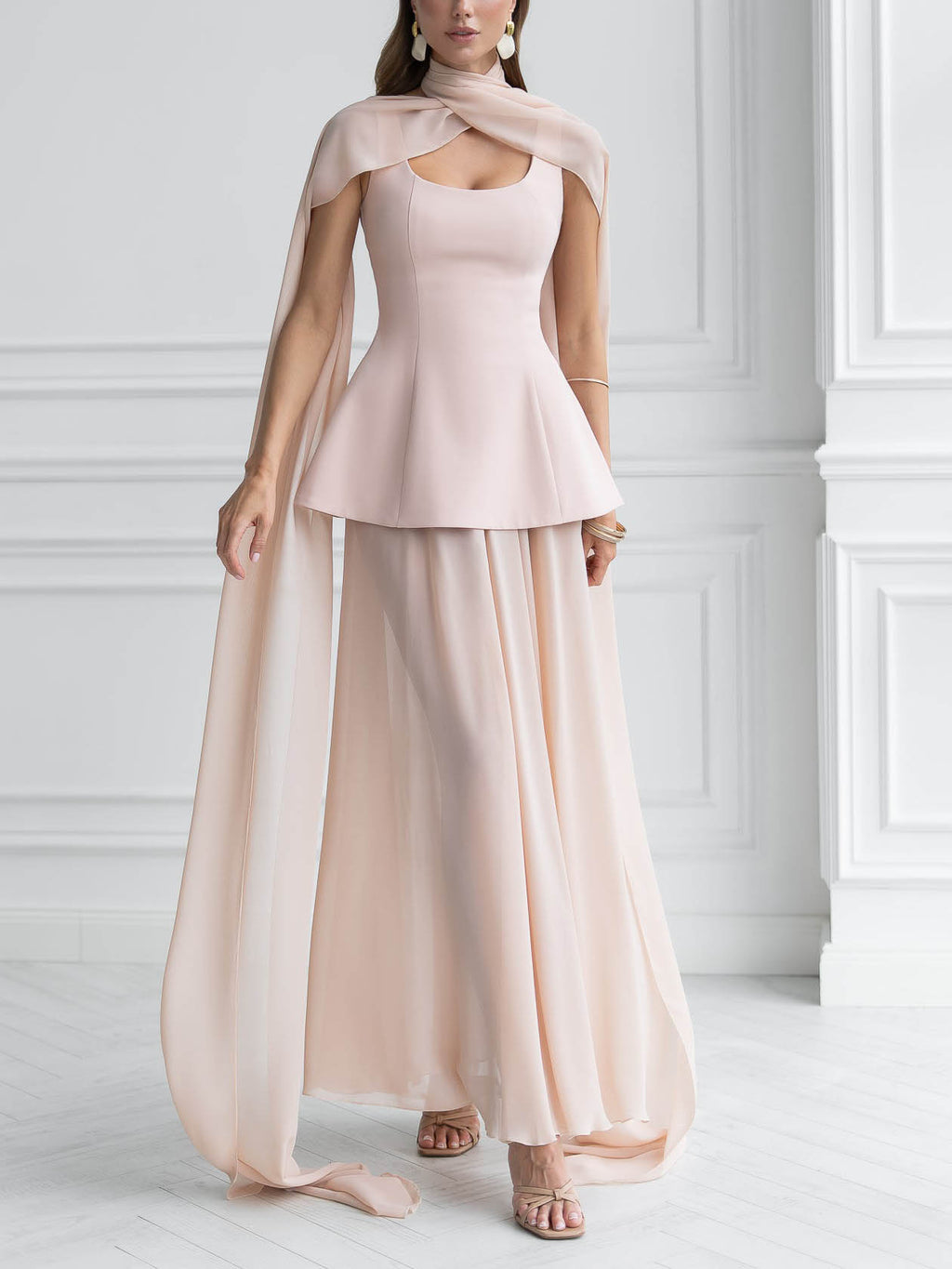 Elegant Sheer Flowing Maxi Skirt