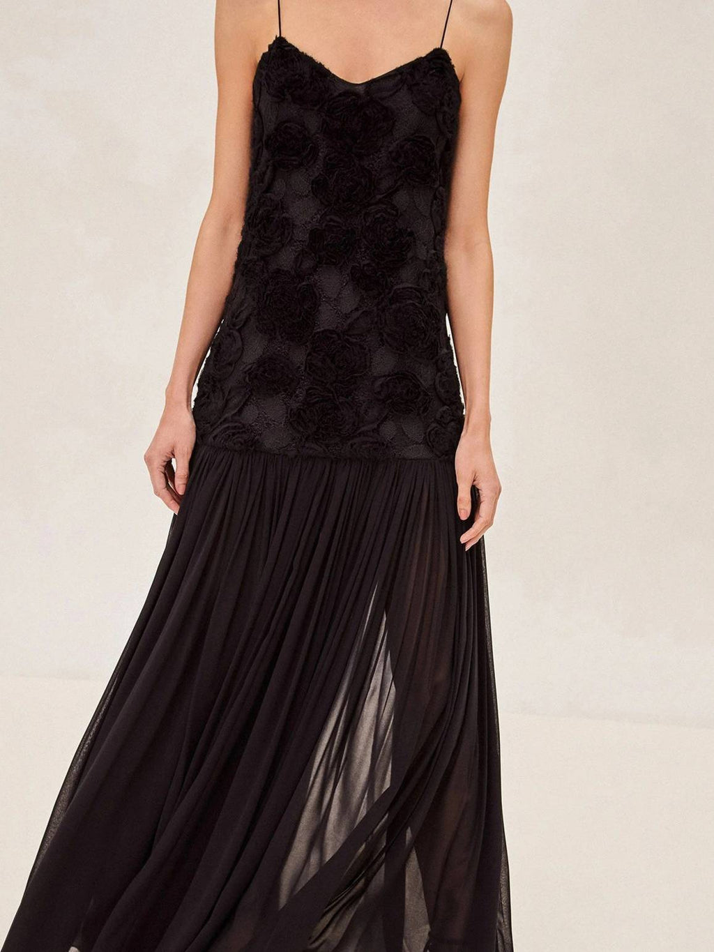 Three-dimensional Flower Splicing Sling Dress