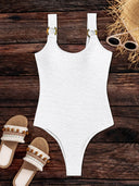 Open Back Strap One-Piece Swimsuit