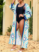 Beach Sun Protection Printed Cardigan Bikini Cover Up