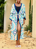 Beach Sun Protection Printed Cardigan Bikini Cover Up