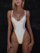 Contrast Color One-Piece Swimsuit