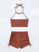 Suspenders Top Boxer Shorts Tankini Suit