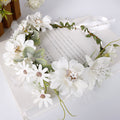 White Pearl Rhinestone Flower Crown
