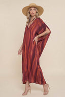 V-neck Printed Maxi Dress