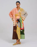 Unique Artistic Print Long Robe Style Maxi Dress