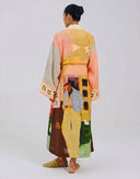Unique Artistic Print Long Robe Style Maxi Dress