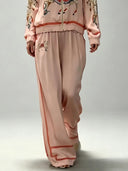 Exquisite Satin Horse Print Zip-Up Shirt