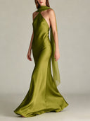 Elegant Backless Satin Maxi Dress