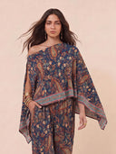 Bohemian Paisley Off-Shoulder Top & Wide-Leg Pants Two-Piece Set