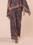 Bohemian Paisley Off-Shoulder Top & Wide-Leg Pants Two-Piece Set
