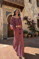 Striped Irregular Hem Maxi Dress