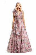 V-Neck Printed Maxi Dress
