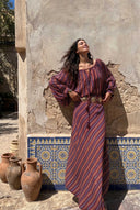 Striped Irregular Hem Maxi Dress