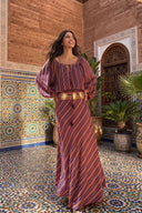 Striped Irregular Hem Maxi Dress