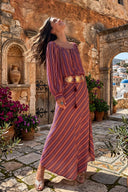 Striped Irregular Hem Maxi Dress