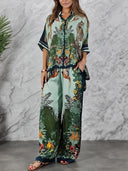 Exotic Jungle Print Batwing Sleeve Shirt