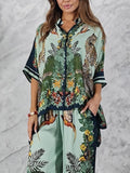 Exotic Jungle Print Batwing Sleeve Shirt
