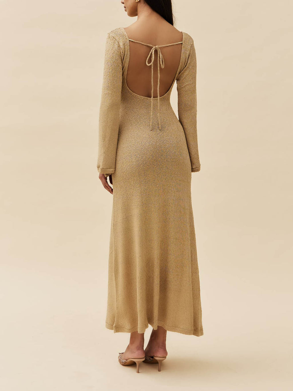 Casual Knit Keyhole Cutout Maxi Dress