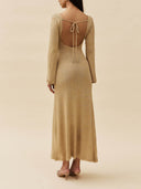Casual Knit Keyhole Cutout Maxi Dress