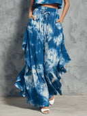 Casual Tie-Dye Sleeveless Top & Wide-Leg Pants Set