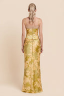 Lace Splicing Printed Sling Maxi Dress