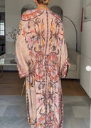 Bohemian Paisley Print Batwing Sleeve Maxi Dress