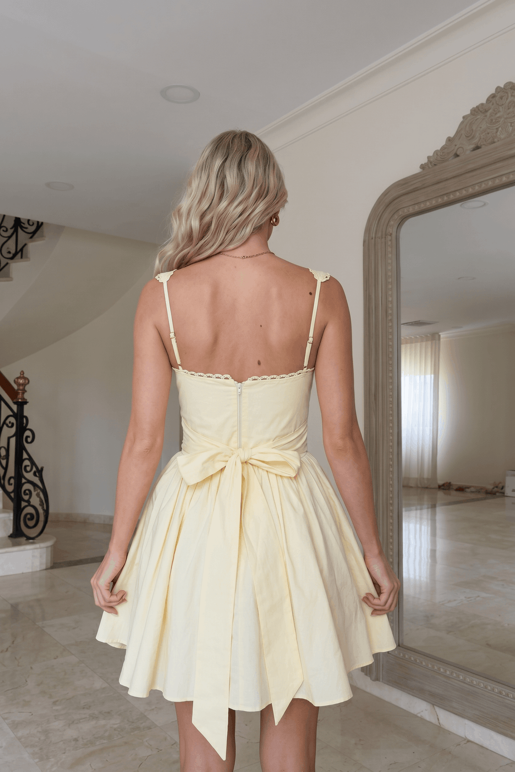 Sling High-waisted A- Line Mini Dress