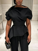Asymmetrical Fringe Top And Pants Two-Piece Set