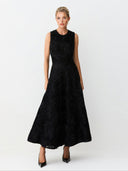 Elegant 3D Floral Lace Sleeveless Midi Dress