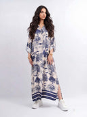 Satin Jungle Floral Print Loose Maxi Dress