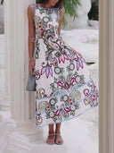 Bohemian Style Paisley Print Sleeveless Maxi Dress