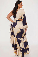 One-Sleeve Irregular Hem Maxi Dress