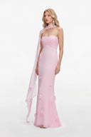 Flower Design Shawl Maxi Dress