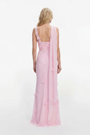 Flower Design Shawl Maxi Dress
