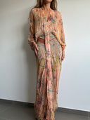 Kimono-Style Printed Dress-2