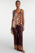 Printed Sling Top And Wide Leg Pants Set