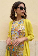 Printed Dress And Coat Set