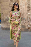 Printed Dress And Coat Set