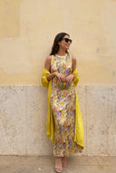Printed Dress And Coat Set
