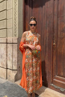 Printed Dress And Coat Set
