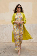 Printed Dress And Coat Set