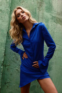 Lace-Up Design Mini Shirtdress